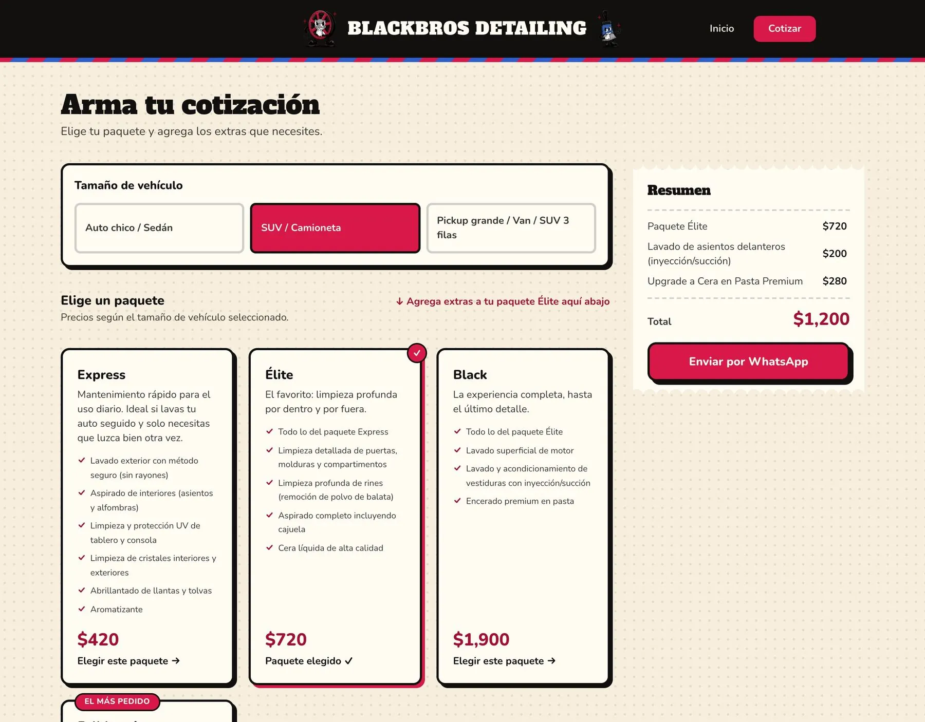 Cotizador a la medida